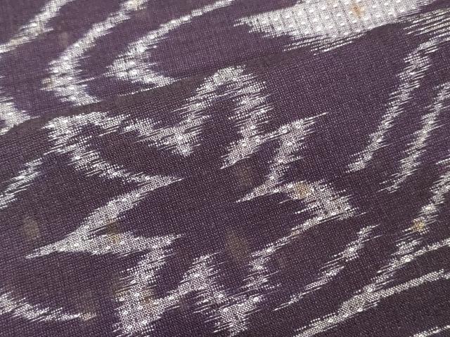 平和屋着物●本場久留米絣　久留米結城　反物　着尺　流水楓文　中山絣工場謹製　証紙付き　綿　逸品　未使用　DABH3669zy
