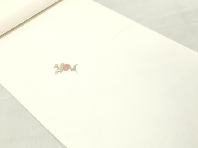平和屋着物●中国三大刺繍　相良刺繍　総刺繍　付下げ　反物　着尺　草花文　証紙付き　逸品　未使用　DABH3688zy