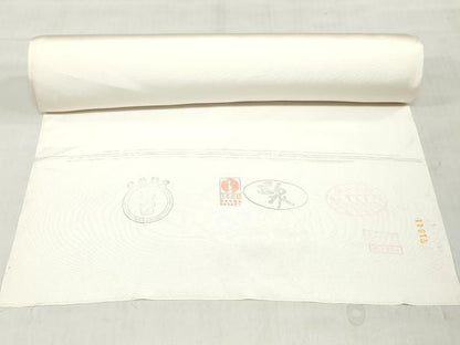平和屋着物●白生地　反物　着尺　生成り色　五泉　クイーンサイズ　逸品　未使用　DABH3689zy