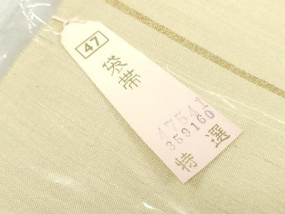 平和屋着物●明綴れ　袋帯　帯反物　草花文　金糸　裏地付き　逸品　未使用　DABH3691zy