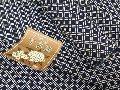 平和屋着物＊夏物　浴衣　反物　着尺　注染　丁子染　東京本染　菱文　綿　逸品　未使用　DABH3705zy
