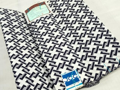 平和屋着物＊夏物　浴衣　反物　着尺　注染　幾何学文　綿　逸品　未使用　DABH3706zy