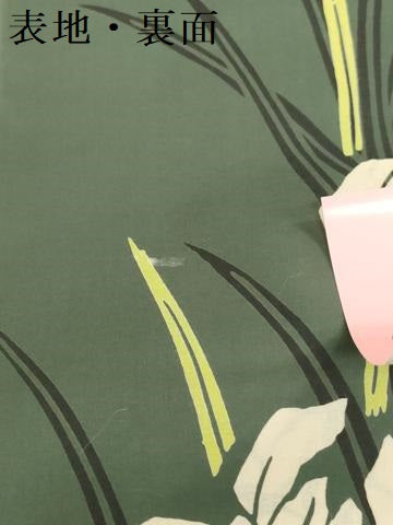 平和屋着物＊夏物　浴衣　反物　着尺　注染　草花文　綿　逸品　未使用　DABH3707zy