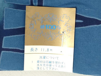平和屋着物＊夏物　浴衣　反物　着尺　注染　樹林文　クイーンサイズ　綿　逸品　未使用　DABH3708zy