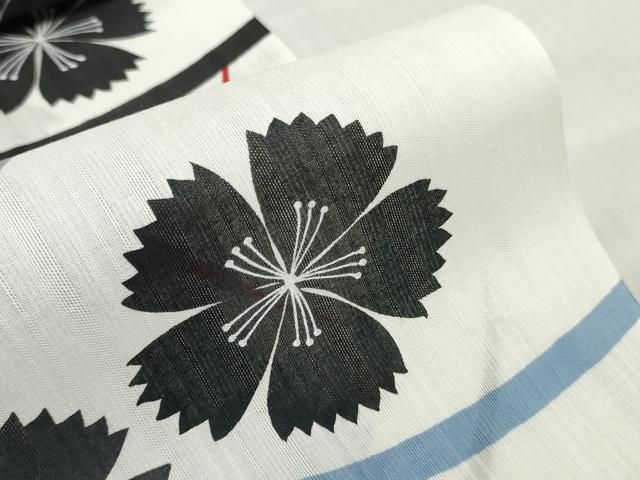 平和屋着物＊夏物　浴衣　反物　着尺　舞花　金魚　山本彩　クイーンサイズ　綿　逸品　未使用　DABH3709zy