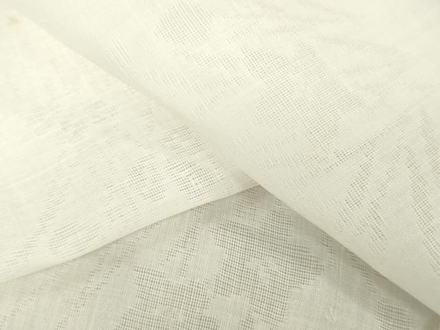 平和屋着物＊夏物　長襦袢　反物　着尺　草花文紗　生成り色　麻　逸品　未使用　DABH3718zy