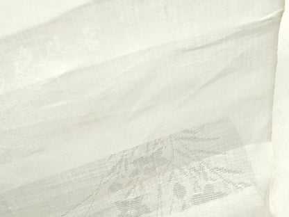 平和屋着物＊夏物　長襦袢　反物　着尺　草花文紗　生成り色　麻　逸品　未使用　DABH3718zy