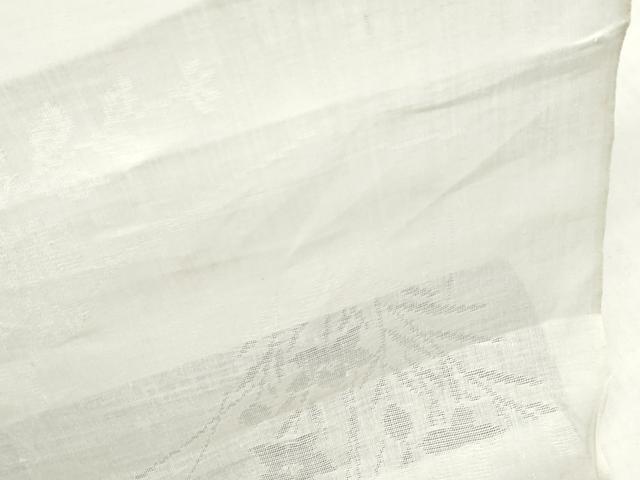 平和屋着物＊夏物　長襦袢　反物　着尺　草花文紗　生成り色　麻　逸品　未使用　DABH3718zy