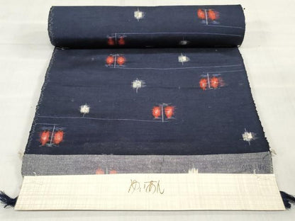 平和屋着物▼紬　反物　着尺　絣文様　逸品　未使用　DABH3729zy