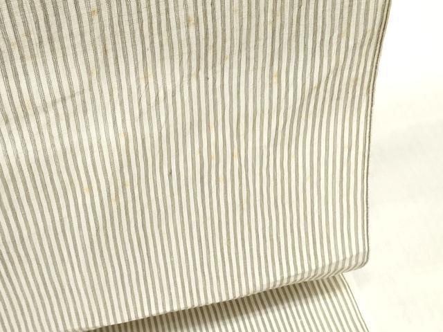 平和屋着物＊夏物　本場小千谷ちぢみ　男性　反物　着尺　縞　小千谷織物謹製　証紙付き　キングサイズ　麻　逸品　未使用　DABH3738zy