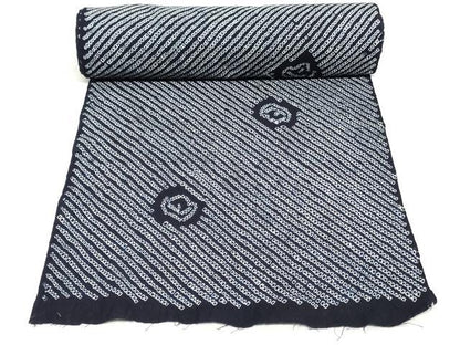 平和屋着物＊夏物　有松鳴海絞　浴衣　反物　着尺　舞葉文　綿　逸品　未使用　DABH3745zy