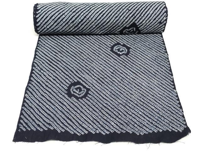 平和屋着物＊夏物　有松鳴海絞　浴衣　反物　着尺　舞葉文　綿　逸品　未使用　DABH3745zy