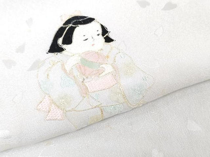 平和屋着物●中国三大刺繍　スワトウ刺繍　汕頭刺繍　総刺繍　長襦袢　反物　着尺　わらべ詩　暈し染め　証紙付き　逸品 未使用 DABH3796zy