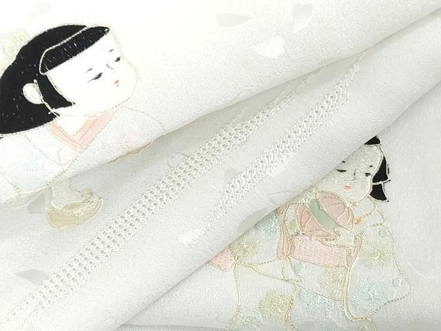 平和屋着物●中国三大刺繍　スワトウ刺繍　汕頭刺繍　総刺繍　長襦袢　反物　着尺　わらべ詩　暈し染め　証紙付き　逸品 未使用 DABH3796zy