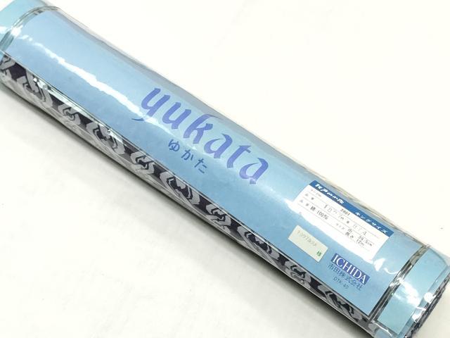平和屋着物＊夏物　男性　浴衣　反物　着尺　注染　幾何学間道　キングサイズ　綿　逸品　未使用　DABH3812zy