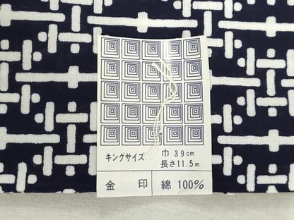 平和屋着物＊夏物　男性　浴衣　反物　着尺　注染　幾何学文　綿　逸品　未使用　DABH3814zy