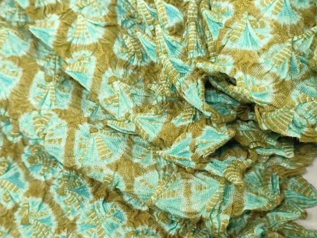 平和屋着物＊夏物　有松鳴海絞　浴衣　反物　着尺　蜘蛛絞り　湯のし前　綿　逸品　未使用　DABH3835zy