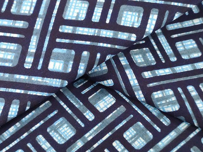 平和屋着物＊夏物　男性　浴衣　反物　着尺　注染　幾何学文　綿　逸品　未使用　DABH3842zy
