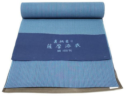 平和屋着物＊夏物　浴衣　反物　着尺　がくや好み染　裏柄変り　菱　縞　綿　逸品　未使用　DABH3844zy