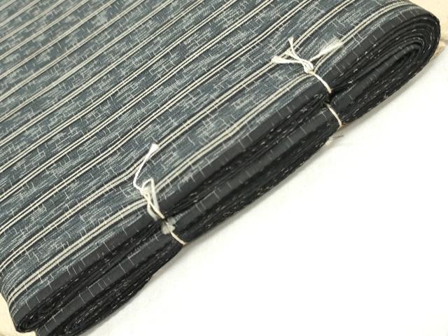 平和屋着物＊夏物　お召　反物　着尺　間道　逸品　未使用　DABH3848zy