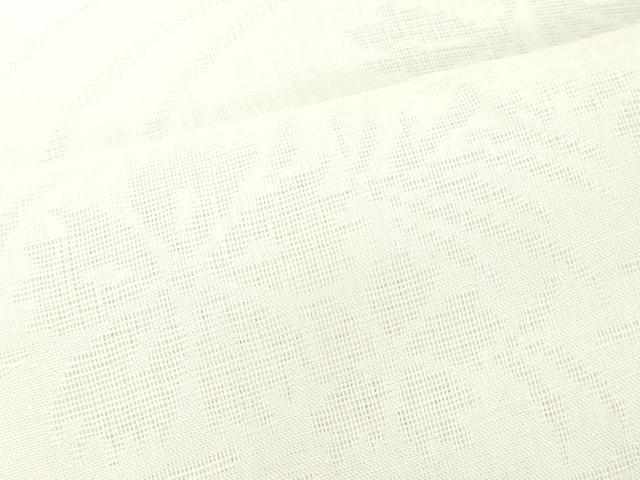 平和屋着物＊夏物　長襦袢　反物　着尺　本麻織紋紗　流水草花　生成色　小千谷織物謹製　証紙付き　麻　逸品　未使用　DABH3850zy