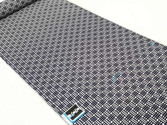 平和屋着物＊夏物　男性　浴衣　反物　着尺　注染　幾何学文　キングサイズ　綿　逸品　未使用　DABH3857zy