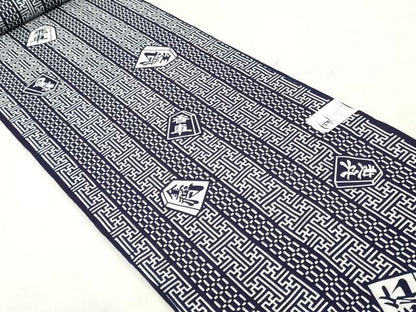平和屋着物＊夏物　男性　浴衣　反物　着尺　注染　将棋　キングサイズ　綿　逸品　未使用　DABH3860zy