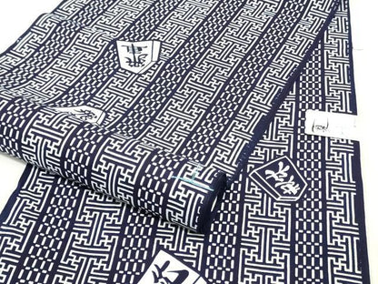 平和屋着物＊夏物　男性　浴衣　反物　着尺　注染　将棋　キングサイズ　綿　逸品　未使用　DABH3860zy