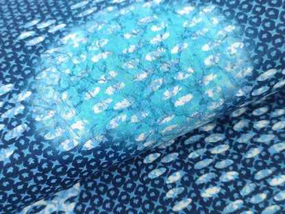 平和屋着物＊夏物　浴衣　反物　着尺　注染　枝花文　阪急百貨店扱い　綿　逸品　未使用　DABH3866zy