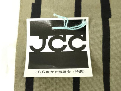 平和屋着物＊夏物 世界的ファッションデザイナー 山本寛斎 kansaiブランド 男性 浴衣 反物 着尺 注染 幾何学文 綿 逸品 未使用 DABH3869zy