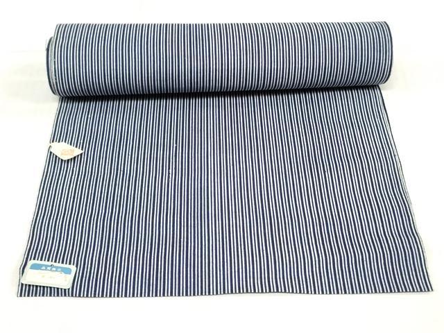 平和屋着物＊夏物　浴衣　反物　着尺　注染　縞　西武百貨店扱い　綿　逸品　未使用　DABH3882zy