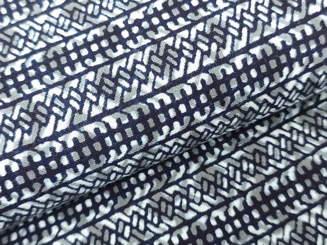 平和屋着物＊夏物　浴衣　反物　着尺　注染　横段文　花の東京　綿　逸品　未使用　DABH3883zy