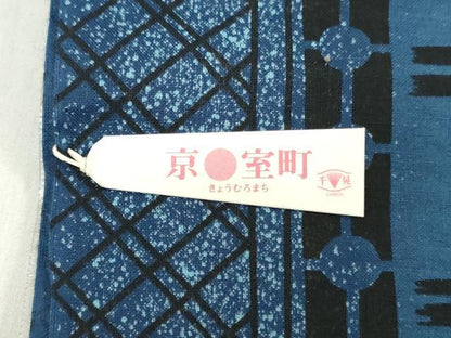 平和屋着物＊夏物　男性　浴衣　反物　着尺　四季の花木染　蜻蛉　間道　キングサイズ　綿　逸品　未使用　DABH3884zy