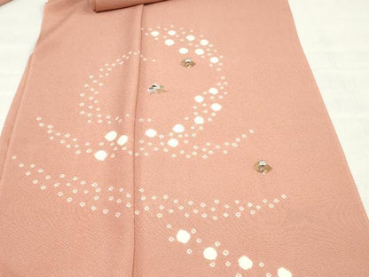 平和屋着物▼付下げ　反物　着尺　刺繍　絞り　人物文　逸品　未使用　DABH3897zy