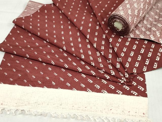 平和屋着物▼小紋　反物　着尺　紬地　霞文　逸品　未使用　DABH3905zy