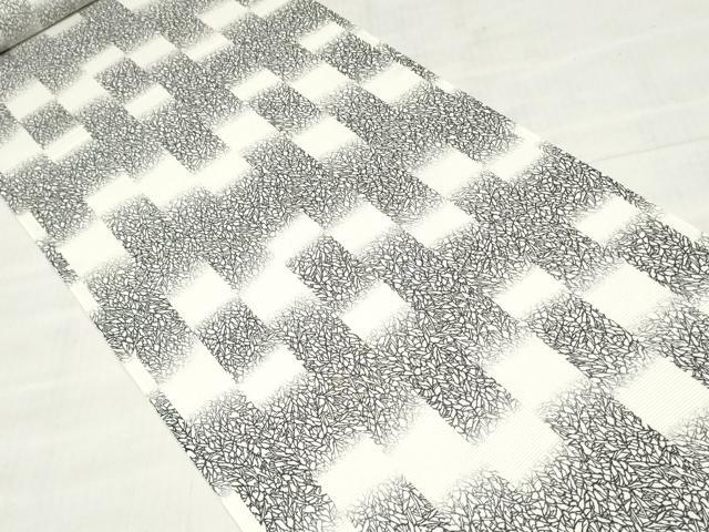 平和屋着物＊夏物　小紋　解き反物　着尺　絽　間道　五泉　逸品　DABH3945zy
