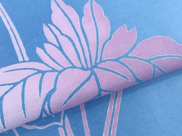 平和屋着物＊夏物　竺仙鑑製　浴衣　反物　着尺　注染　菖蒲　ショウブ　証紙付き　綿　逸品　未使用　DABH3979zy