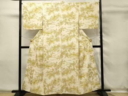平和屋着物■上質な小紋　手描き　風景花文　正絹　逸品　DABH4005qp