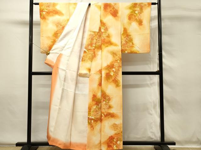 平和屋着物■上質な小紋　手描き　草木文　暈し染め　正絹　逸品　DABH4012qp