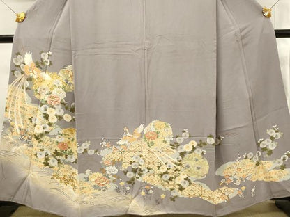 平和屋着物■豪華色留袖　刺繍　鳳凰花文　牡丹　暈し染め　正絹　逸品　DABH4019qp