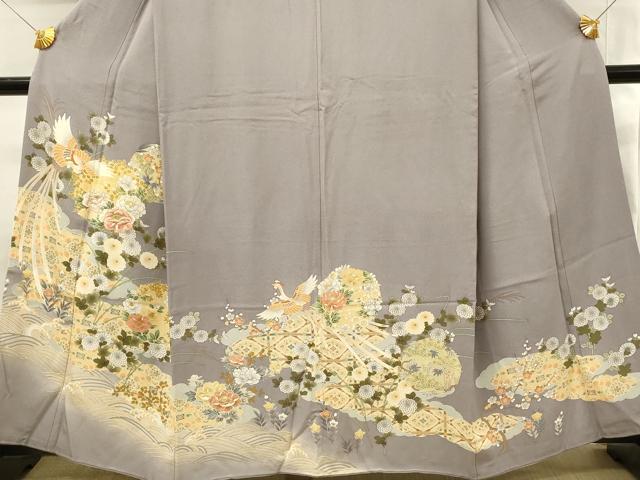 平和屋着物■豪華色留袖　刺繍　鳳凰花文　牡丹　暈し染め　正絹　逸品　DABH4019qp