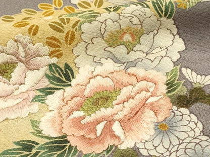 平和屋着物■豪華色留袖　刺繍　鳳凰花文　牡丹　暈し染め　正絹　逸品　DABH4019qp