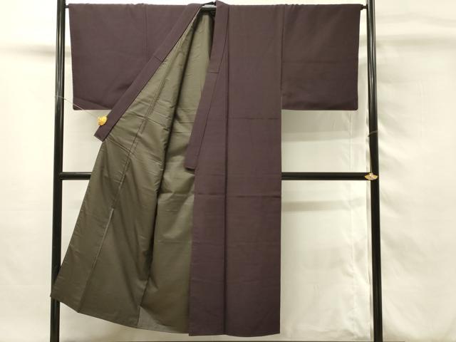 平和屋着物■男性　紬　霞文　似紫色　正絹　逸品　DABH4027qp