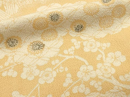 平和屋着物■上質な小紋　型染め　枝梅　雲取り花文　鬼しぼ縮緬　正絹　逸品　DABH4030qp