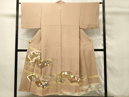 平和屋着物■豪華色留袖　駒刺繍　地紙飛鶴花文　枝梅　金彩　正絹　逸品　DABH4033qp