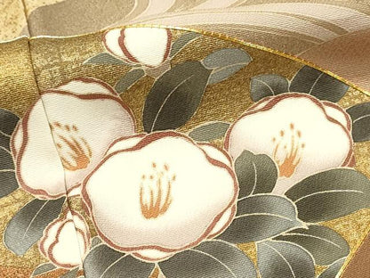 平和屋着物■豪華色留袖　駒刺繍　地紙飛鶴花文　枝梅　金彩　正絹　逸品　DABH4033qp