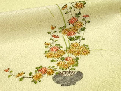 平和屋着物■上質な小紋　手描き　飾花文　暈し染め　正絹　逸品　DABH4043qp