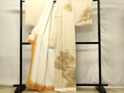 平和屋着物■訪問着　刺繍　風景花文　暈し染め　正絹　逸品　DABH4058qp