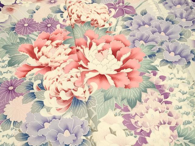 平和屋着物■豪華振袖　乱菊　牡丹　暈し染め　銀彩　正絹　逸品　DABH4061qp