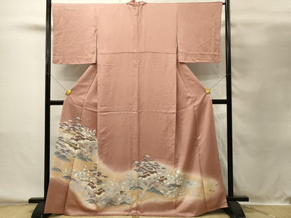 平和屋着物■豪華色留袖　風景花文　松竹梅　暈し染め　金彩　正絹　逸品　DABH4062qp